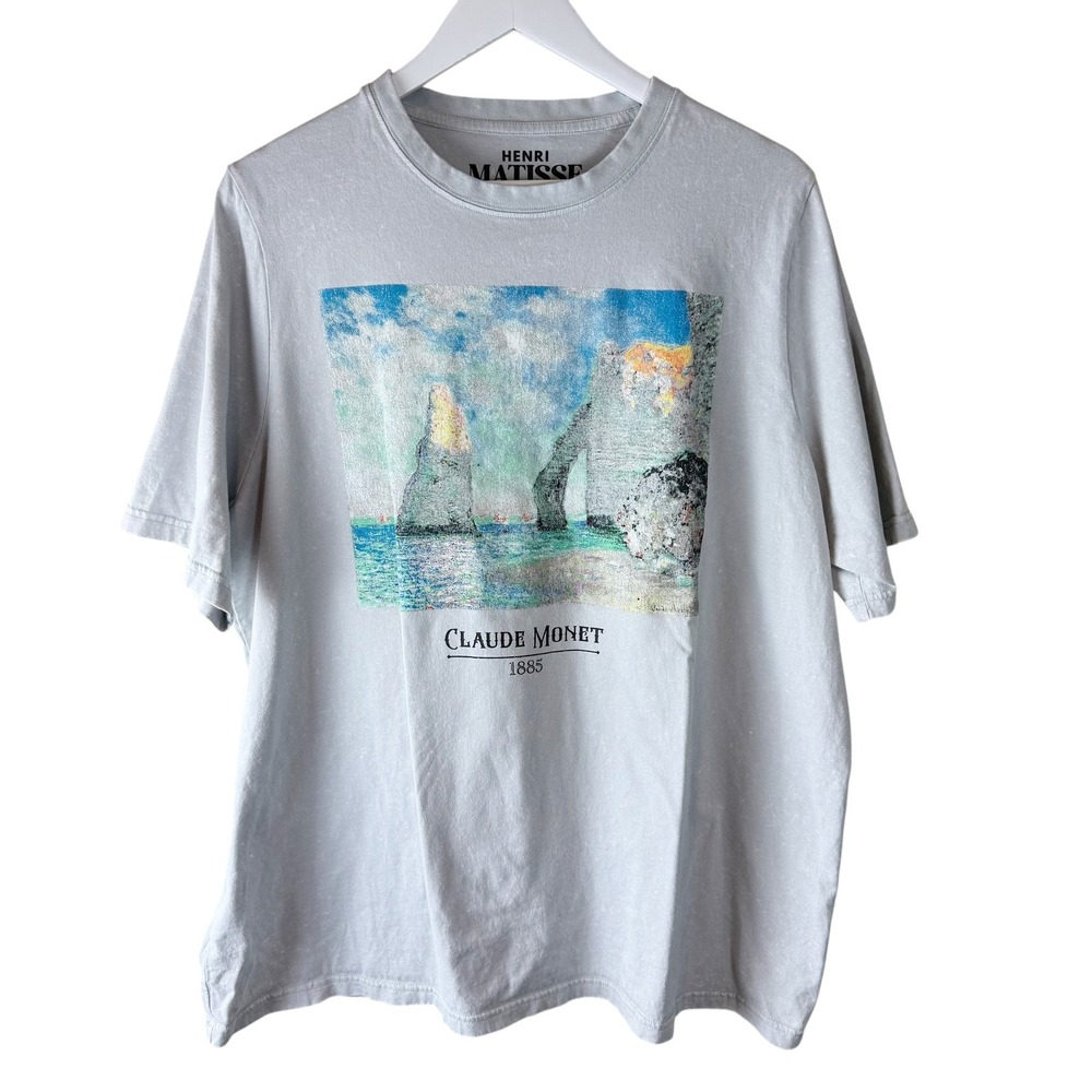 Henri Matisse Claude Monet 1885 Graphic T-Shirt Mens 2XL Light‎ Gray Cotton Art